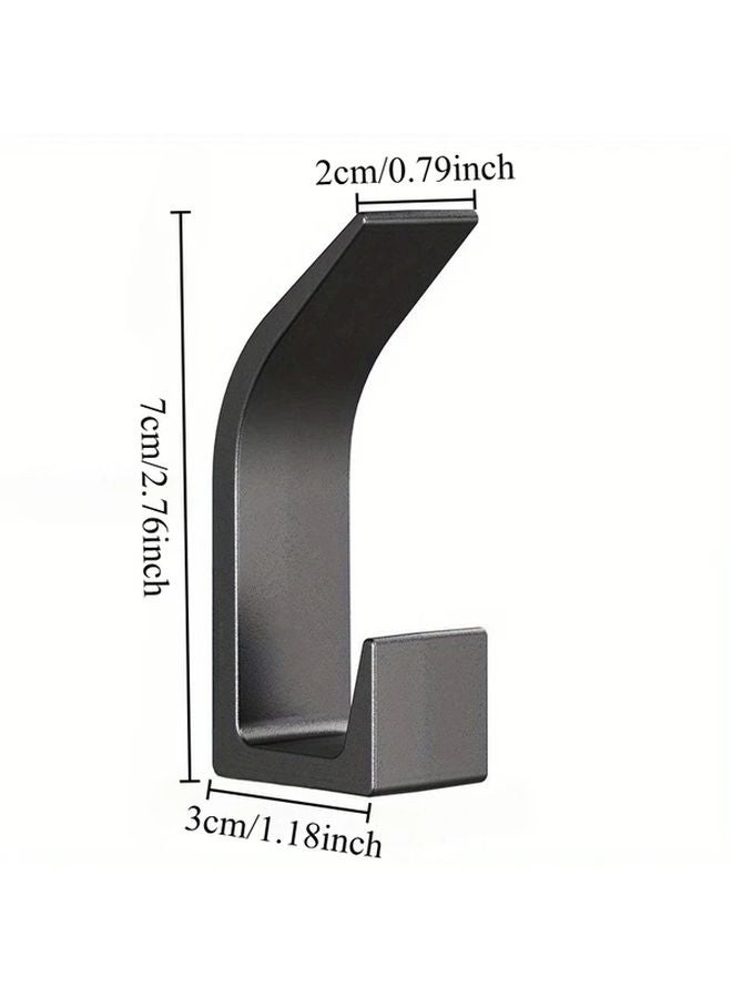 White Heavy Duty No Drill Adhesive Hooks 2pcs Damage Free Bathroom Kitchen Organizer - Image 5