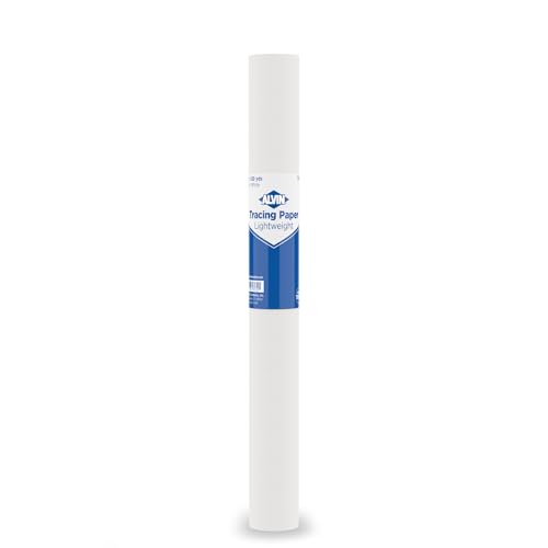 ALVIN 55W-A Lightweight Tracing Paper Roll, White, Suitable with Ink, Charcoal, Felt Tip Pen, for Sketching or Detailing - 12 Inches, 20 Yards, 1-inch Core - Image 1
