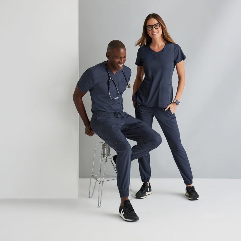 BARCO Greyâ€™s Anatomy Spandex Stretch Direct Dash Scrub Jogger for Women â€“ Black, 5-Pocket Mid-Rise Scrub Pants w/Spandex Stretch, Wrinkle Release & Soil Release Fabric â€“ Small, Regular Fit - Image 3