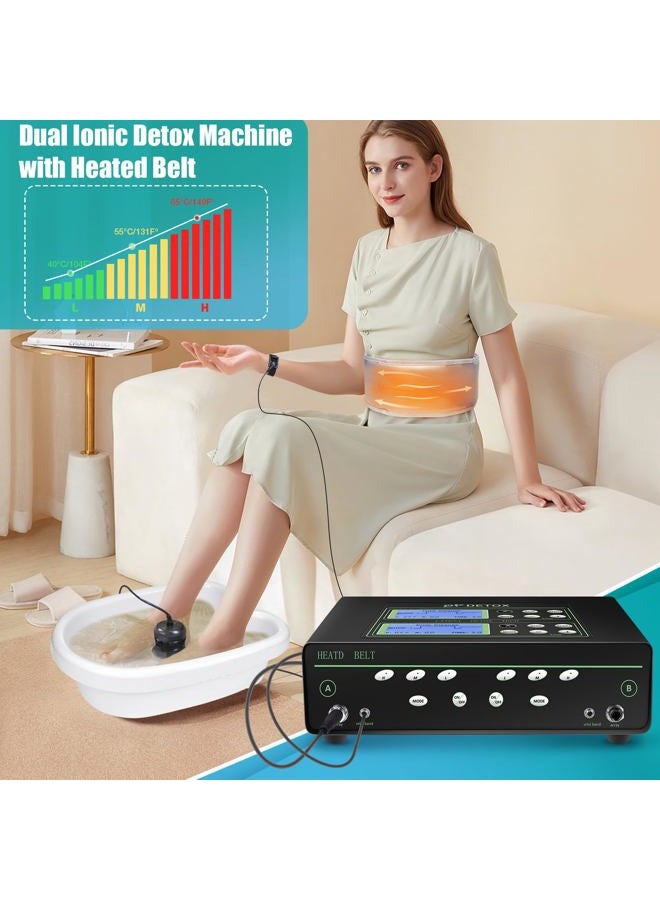 VnioLife جهاز إزالة السموم من القدمين بنظام الأيونات المزدوجة، مجموعة سبا القدمين مع 2 مصفاة، حزام خصر مدفأ | 5 أوضاع إزالة سموم، ضبط الوقت - Image 5