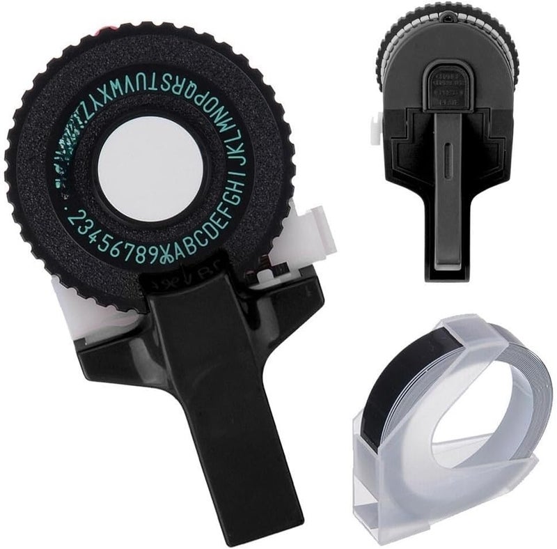 for Tape Cutting Embossing Label Maker with Tape Alphanumeric DIY Alphabet Manual Digital Plastic Printer Kit Tool