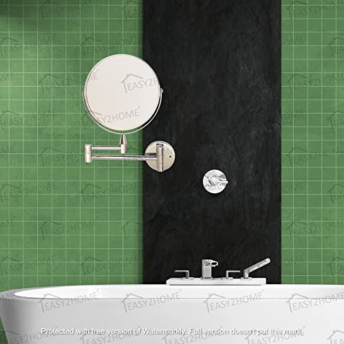 EASY2HOME® Magnifying Shaving Makeup Mirror | Stainless Steel | Makeup Mirror| Shaving Mirror| Mirror for bathroom/hotel/vanity room (Silver, 8 Inch (ROD TYPE) - Image 3