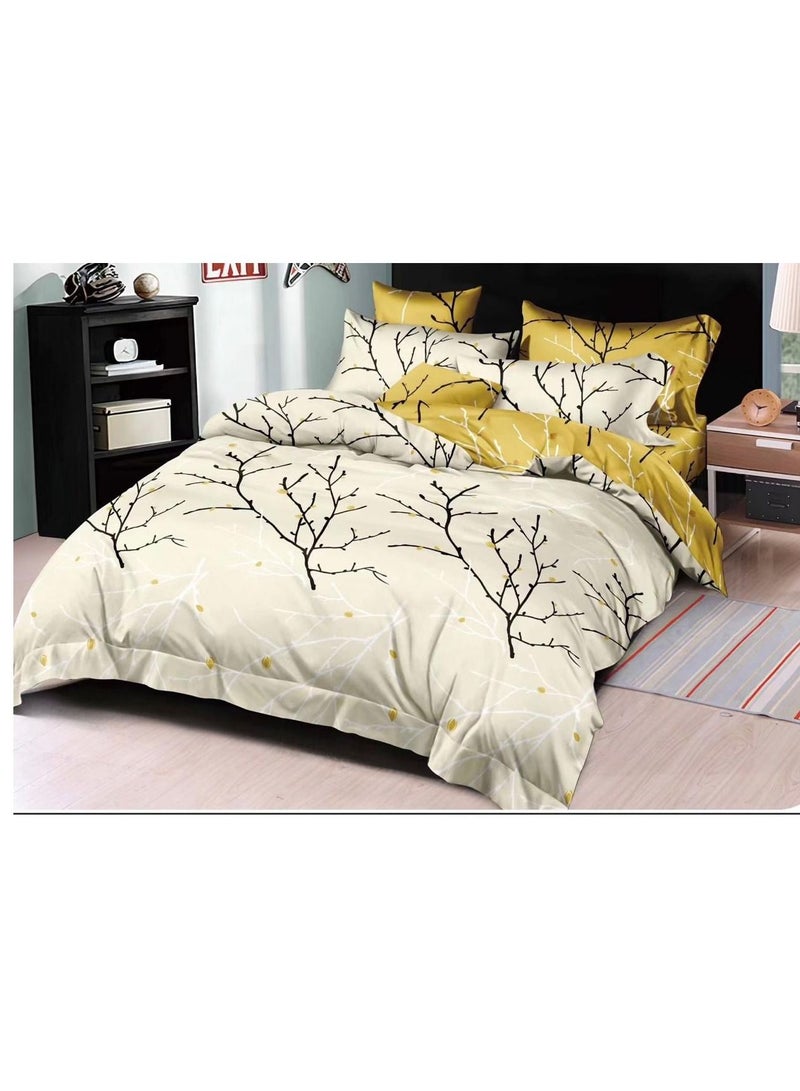 6Pcs Bedding Set Solid Color Luxury Bedding Duvet Cover Set King Size Bed Set King Size Set yellow COLOR
