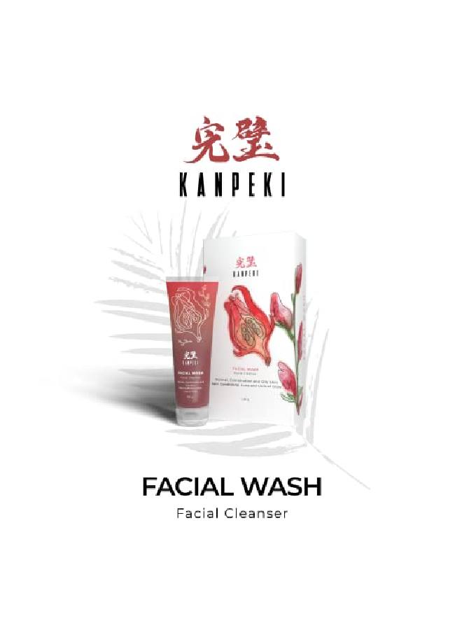KANPEKI Facial Wash | Facial Cleanser | Reduces Acne & Provides Bright Skin| Contains Basil Mint & Lemon | Japanese Skin Care Product | Suitable for Normal Combination Oily Skin | 120g - Image 3