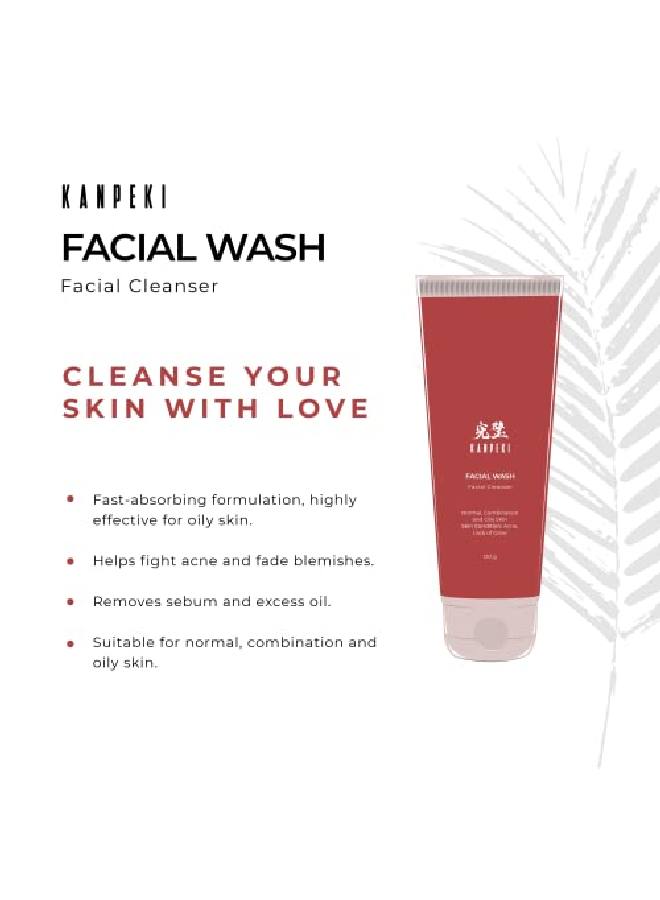 KANPEKI Facial Wash | Facial Cleanser | Reduces Acne & Provides Bright Skin| Contains Basil Mint & Lemon | Japanese Skin Care Product | Suitable for Normal Combination Oily Skin | 120g - Image 4