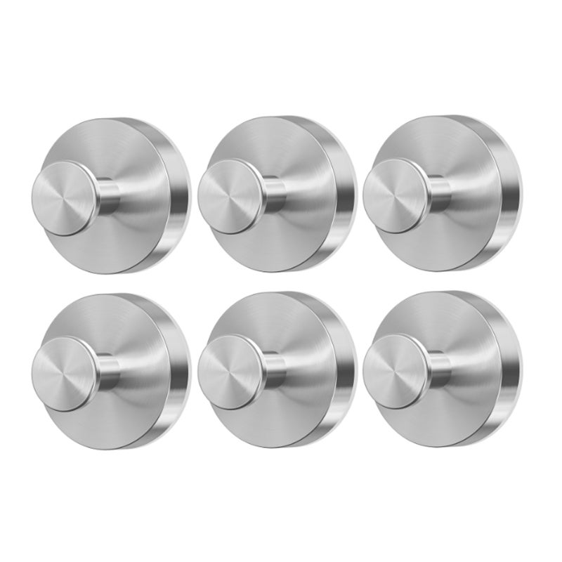 Suction Cup Hooks 4-Pack Brushed Silver Removable Hooks - Reusable Heavy-Duty Hooks for Bathroom Kitchen Glass Tile Mirror - Image 1