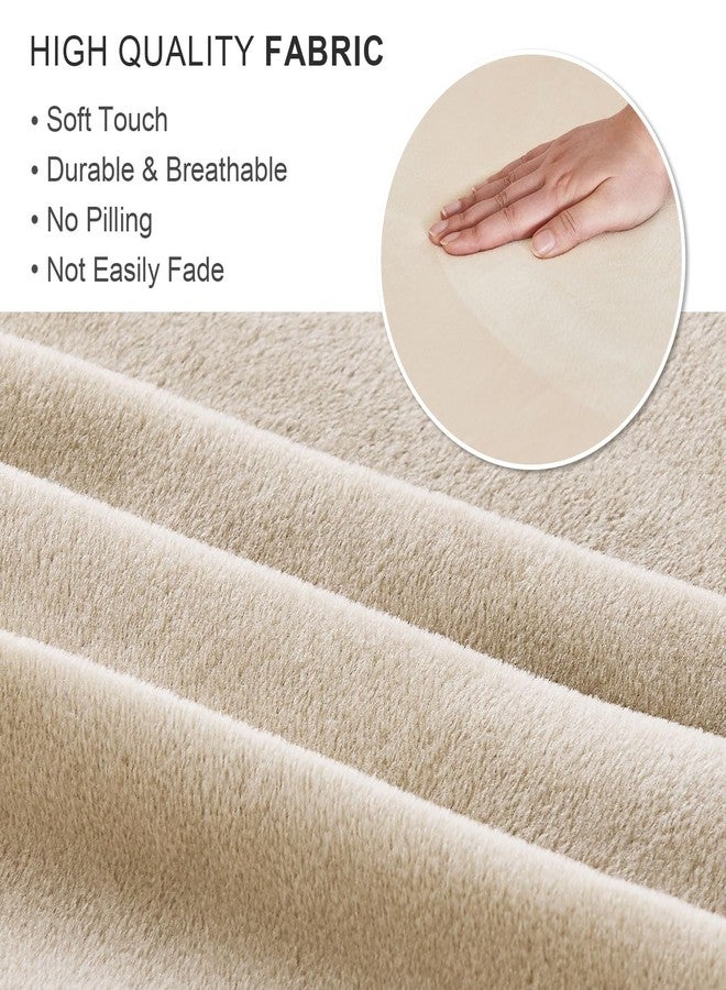 NICEEC Spandex Stretch Piano Bench Cover with Skirt Removable Ottoman Cover Rectangular Washable Stool Slipcover for Duet Piano Bench Seat Cushion Protector(Beige) - Image 5