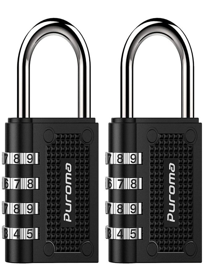 Puroma 2 Pack Combination Locks Outdoor Waterproof Padlock for School Gym Locker Outdoor Fence Hasp Cabinet Toolbox Locker (Black) - Image 1