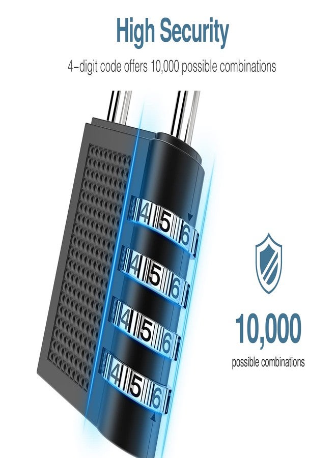 Puroma 2 Pack Combination Locks Outdoor Waterproof Padlock for School Gym Locker Outdoor Fence Hasp Cabinet Toolbox Locker (Black) - Image 4