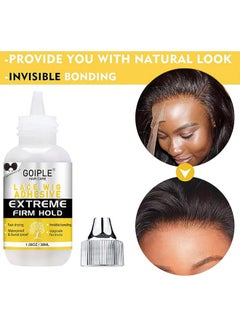 Goiple Lace Wig Glue Kit Lace Front Glue Kit for Wigs, Strong Hold Glue for Wigs and Hair Systems Invisible Bonding, Wig Adhesive Hair Glue, Wig Remover, Hair Wax Stick, Edge Band, Razor & HD Wig Cap  - Image 3