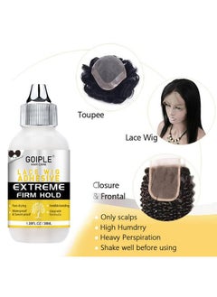 Goiple Lace Wig Glue Kit Lace Front Glue Kit for Wigs, Strong Hold Glue for Wigs and Hair Systems Invisible Bonding, Wig Adhesive Hair Glue, Wig Remover, Hair Wax Stick, Edge Band, Razor & HD Wig Cap  - Image 4