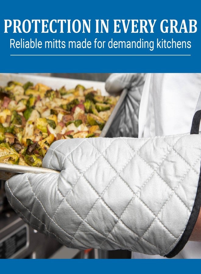 San Jamar 801SG15 Silicone Temperature Protection Oven/Freezer Mitt, 15" Length, Silver - Image 4