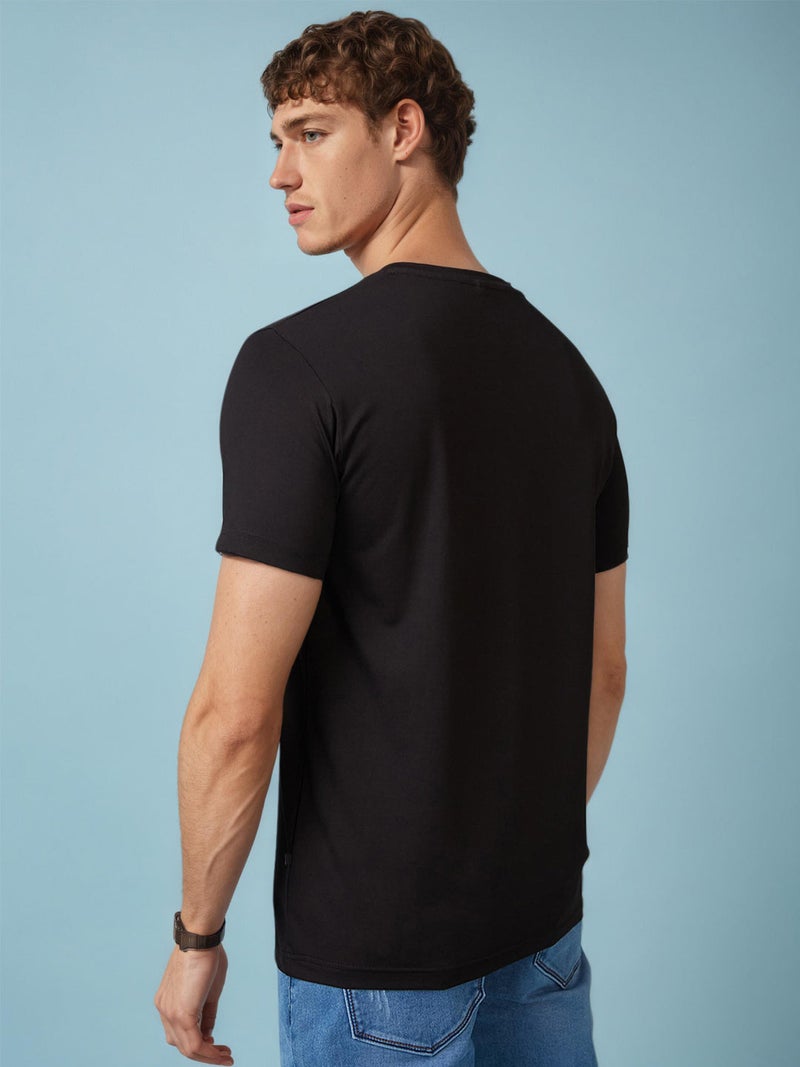STATUS QUO Slogan Print Regular Fit Black T-shirt - Image 3
