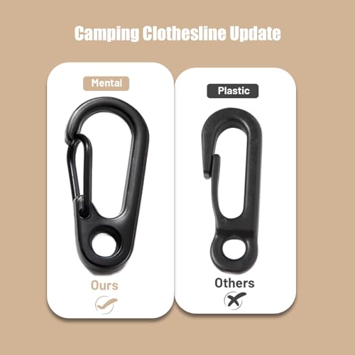 Caudblor Portable Travel Clothesline Cord, Caudblor Adjustable 33ft Camping Clothes line, Laundry Drying Rope for Hotel Trip, Cruise, Outdoor/Indoor, with 12Pcs Stoppers, Windproof Clothespins - Image 5