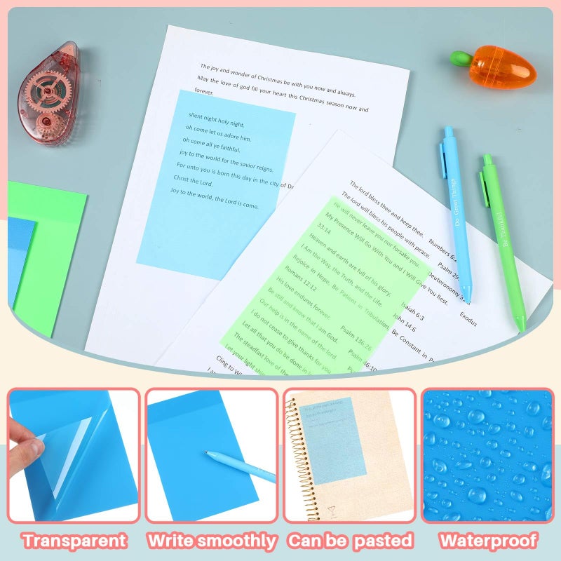 Yinder 4 x 6 Inch Transparent Sticky Notes Translucent Sticky Notes Waterproof Clear Self Memo Pad See Through Bible Journaling Accessories Office School Supplies, 8 Pack 240 Sheets(Bright) - Image 3