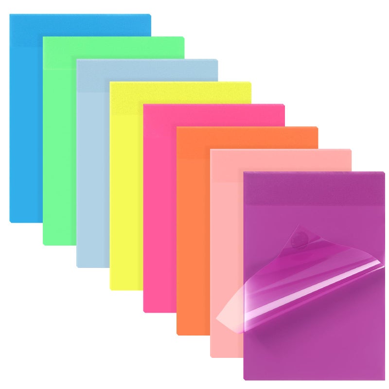 Yinder 4 x 6 Inch Transparent Sticky Notes Translucent Sticky Notes Waterproof Clear Self Memo Pad See Through Bible Journaling Accessories Office School Supplies, 8 Pack 240 Sheets(Bright) - Image 1