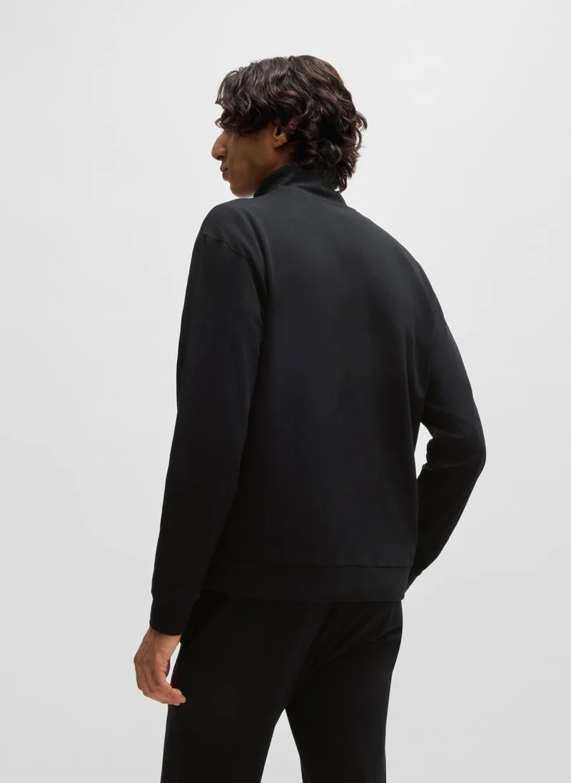 HUGO Relaxed-fit jacket in stretch cotton with frame logo