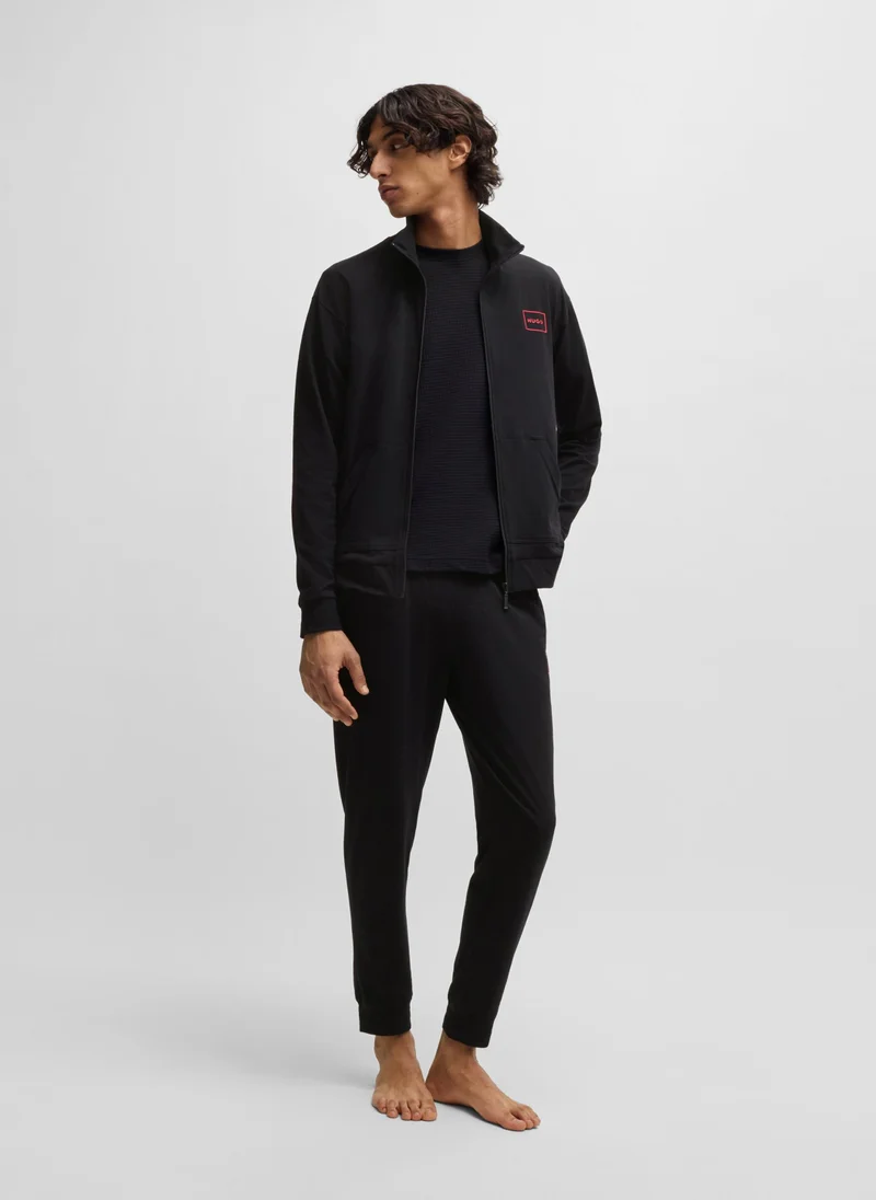 HUGO Relaxed-fit jacket in stretch cotton with frame logo