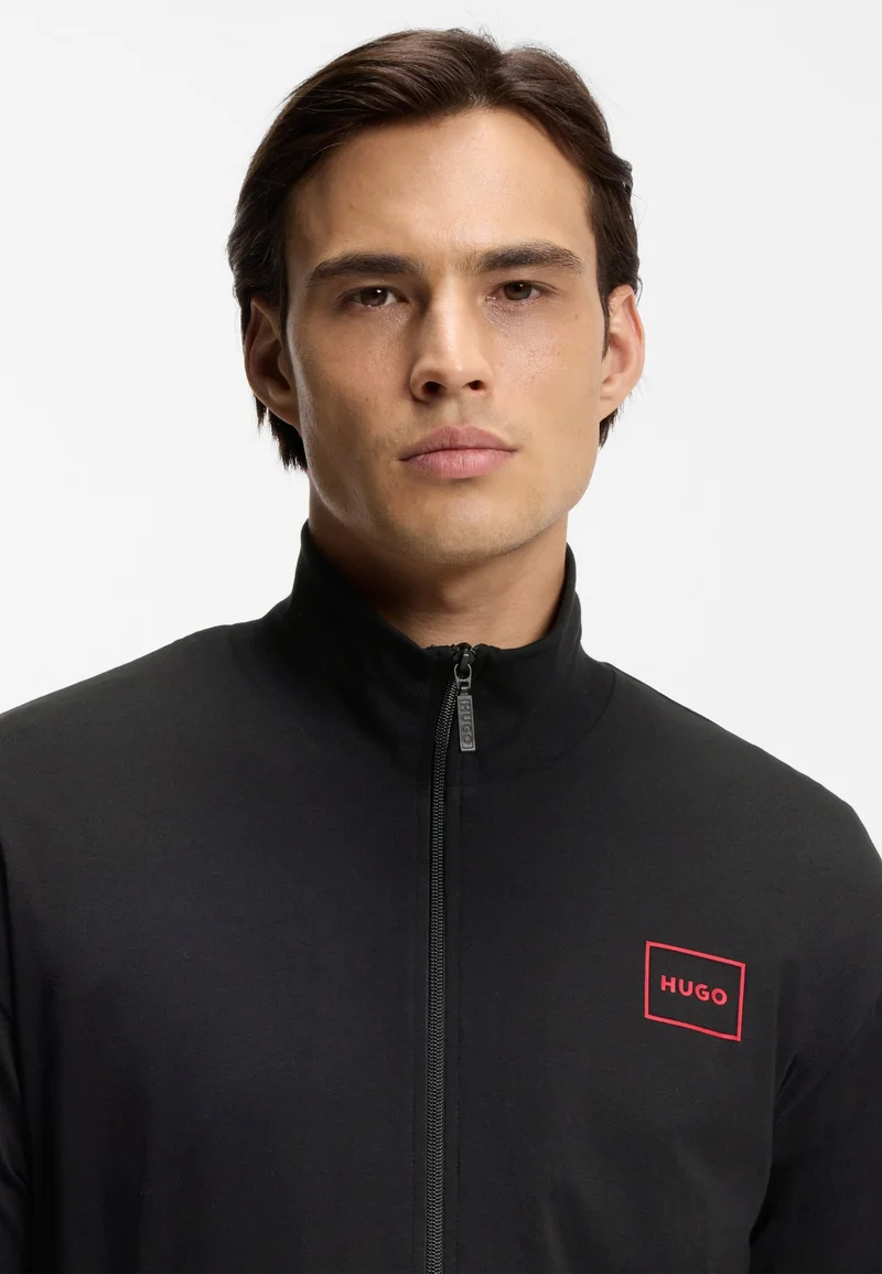 HUGO Relaxed-fit jacket in stretch cotton with frame logo