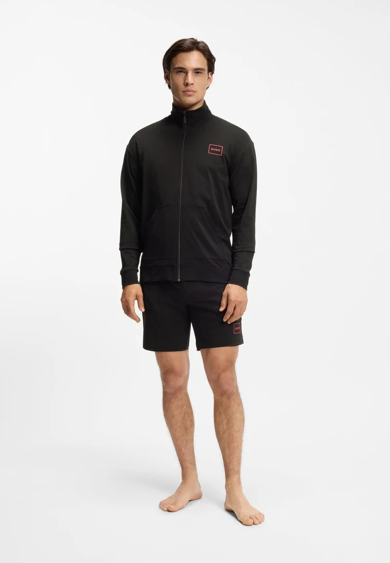 HUGO Relaxed-fit jacket in stretch cotton with frame logo