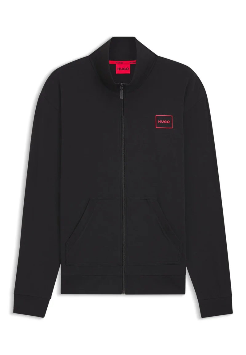 HUGO Relaxed-fit jacket in stretch cotton with frame logo