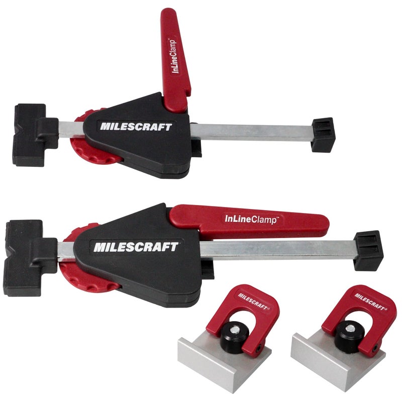 Milescraft 4030 InLine Clamps T Track Clamp 2 pack Adjustable TTrack Clamps for Woodworking Apply Horizontal Pressure for all your Clamping Projects Includes 2 CamStop Clamps - Image 2