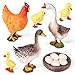 SCAHOW Farm Animal Toys for Kids 3 4 5 6 7 Years Old Realistic Barn Farm Animal Figurines with Hen Duck Goose FiguresEducational Poultry Farm Playset for Birthday Gift Cake Topper - Image 2