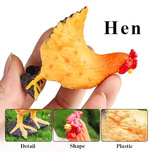 SCAHOW Farm Animal Toys for Kids 3 4 5 6 7 Years Old Realistic Barn Farm Animal Figurines with Hen Duck Goose FiguresEducational Poultry Farm Playset for Birthday Gift Cake Topper - Image 5