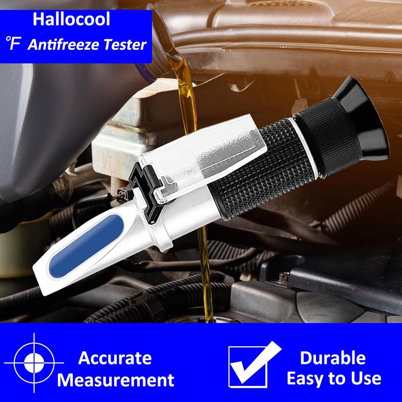 Hallocool Antifreeze Refractometer in Fahrenheit 4 in 1 Antifreeze Tester Coolant Refractometer Ethylene Propylene Glycol Refractometer for Antifreeze System Diesel Exhaust Fluid, Battery Acid - Image 2