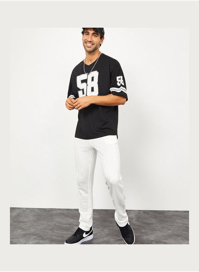 Styli - Varsity Print Mesh Knit Oversized Tshirt - Image 1
