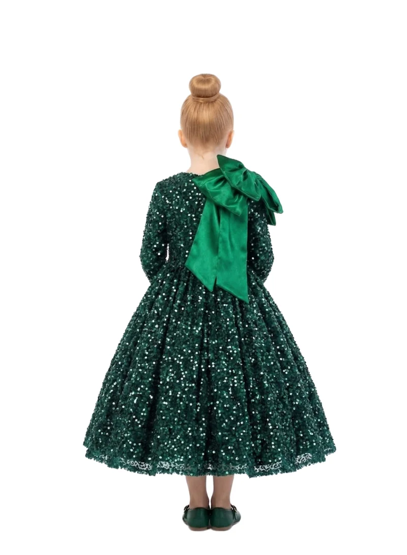 Bidani  Emerald Radiance One-Shoulder Sequin Dress for Women | Best Price UAE