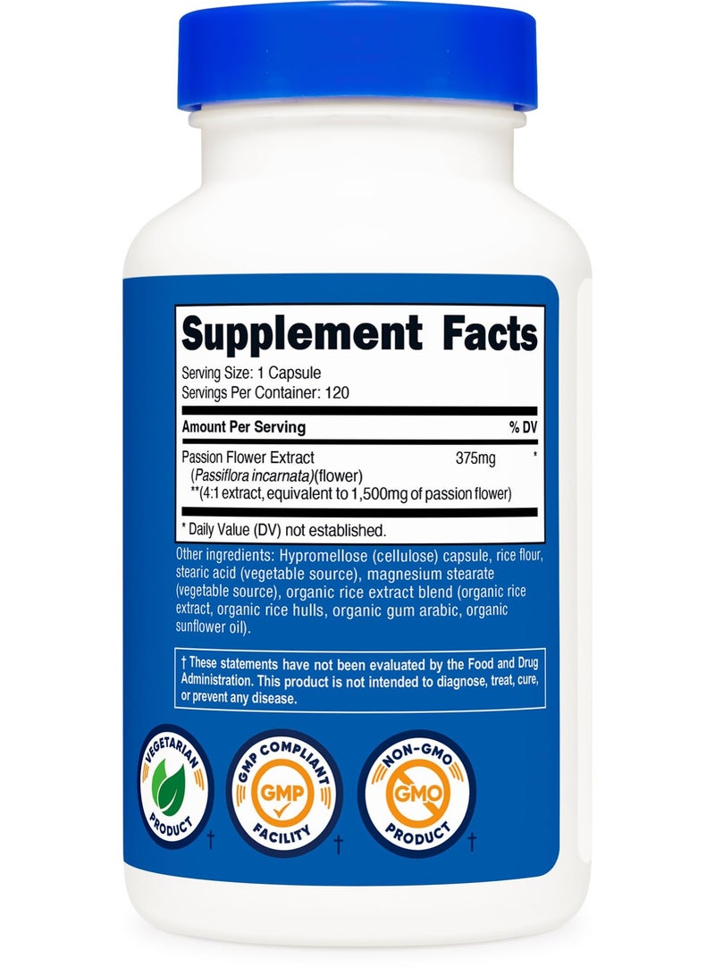 Nutricost Passion Flower Extract 1,500 mg Equivalent – Herbal Dietary Supplement for Daily Nutrition – 120 Capsules - Image 2