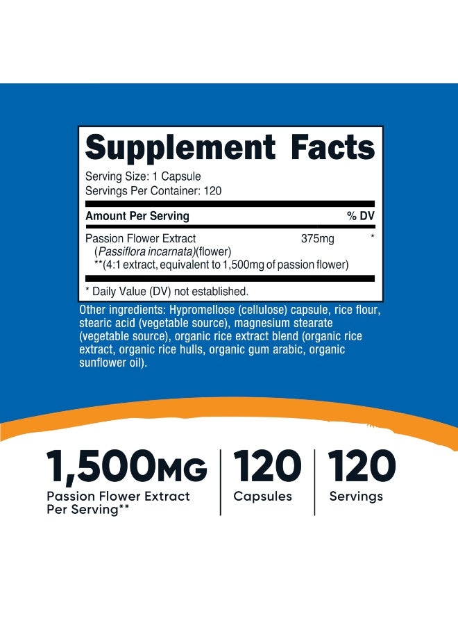 Nutricost Passion Flower Extract 1,500 mg Equivalent – Herbal Dietary Supplement for Daily Nutrition – 120 Capsules - Image 4