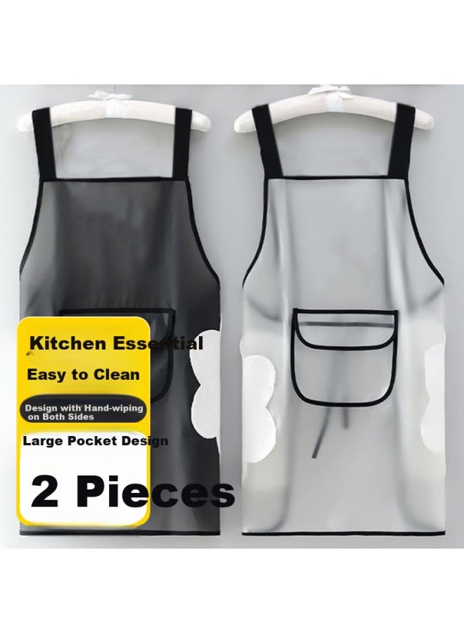 Houya A 2-piece Set, Tpu Transparent, Erasable, For Men And Women, Home Kitchen Use, Waterproof, Oil-resistant, For Cooking - Image 1