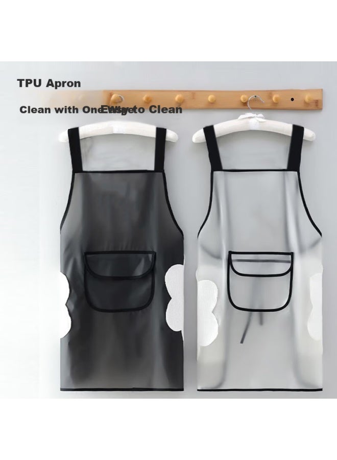 Houya A 2-piece Set, Tpu Transparent, Erasable, For Men And Women, Home Kitchen Use, Waterproof, Oil-resistant, For Cooking - Image 2