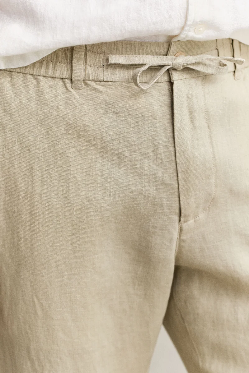GANT  Regular Fit Linen Drawstring Pants for Men | Best Price UAE