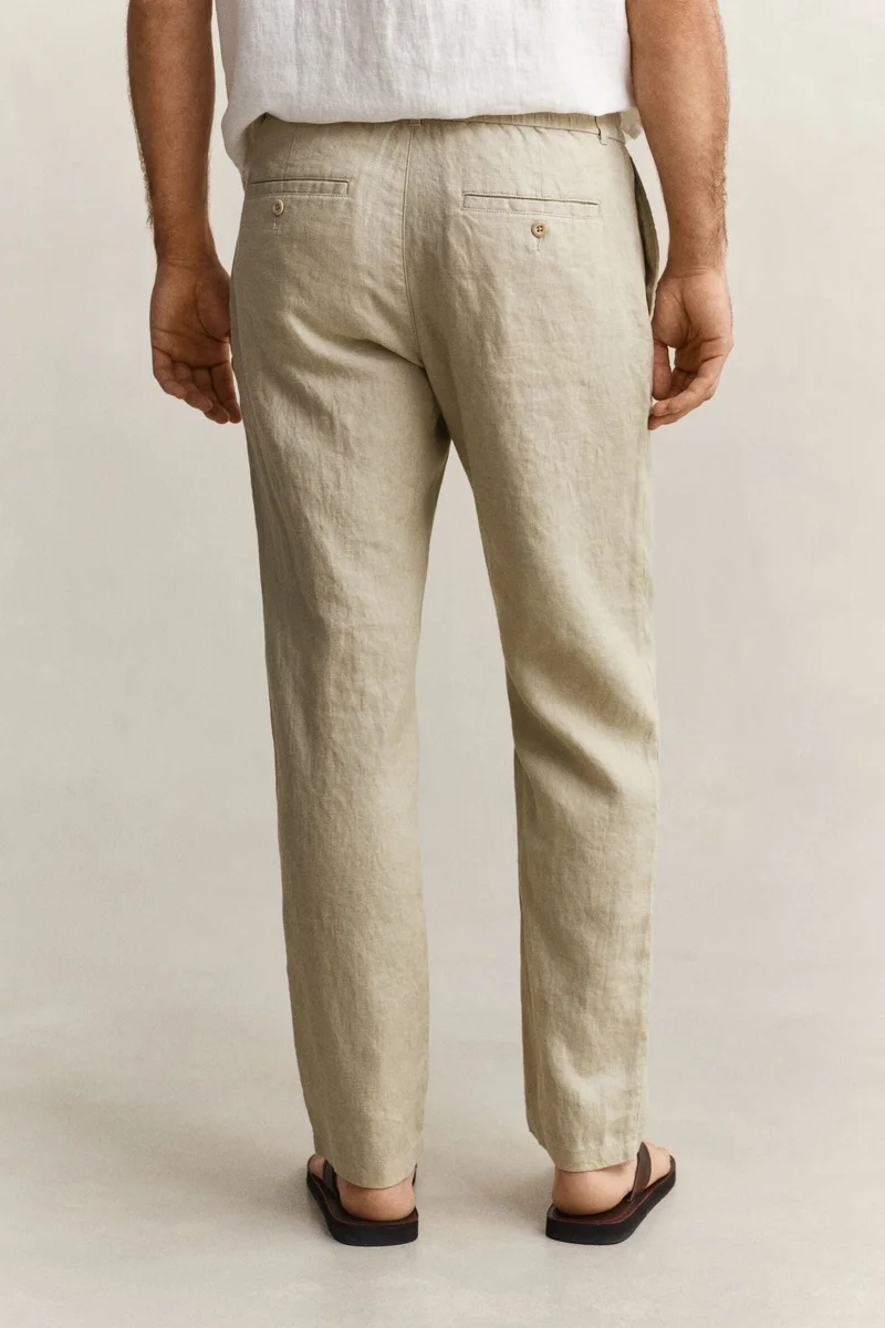 GANT  Regular Fit Linen Drawstring Pants for Men | Best Price UAE