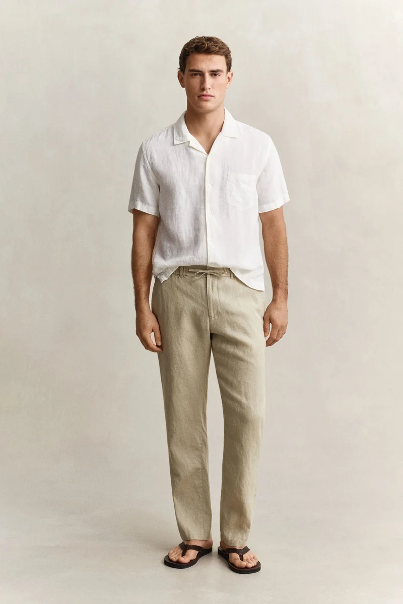 غانت Regular Fit Linen Drawstring Pants