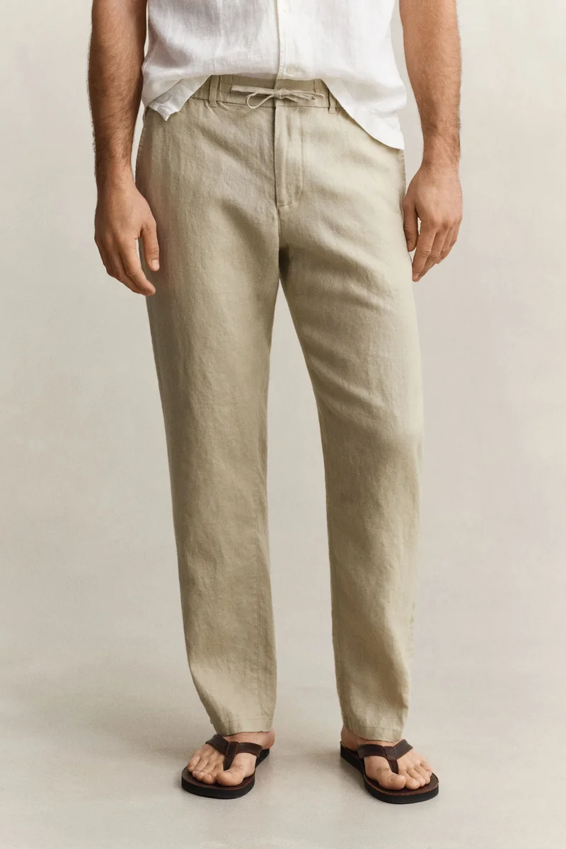 GANT  Regular Fit Linen Drawstring Pants for Men | Best Price UAE