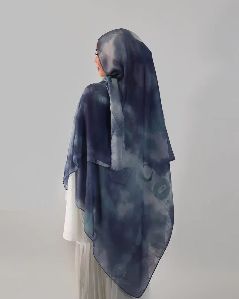 FANXIN Ethnic Style Satin Polyester Shawl Wrap for Women - Elegant Floral Design, Lightweight Scarf for All Seasons