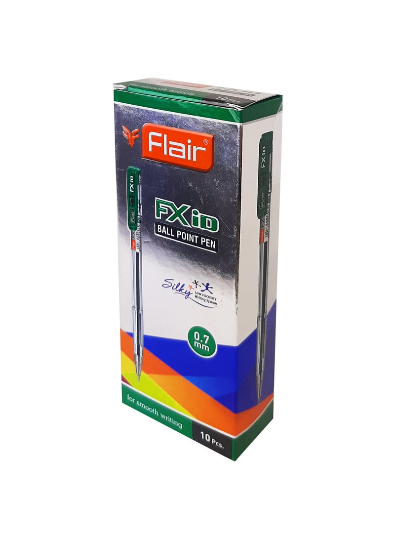 فلير 10 قطع قلم حبر جاف FX Id مقاس 0.7 ملم، أخضر - Image 1