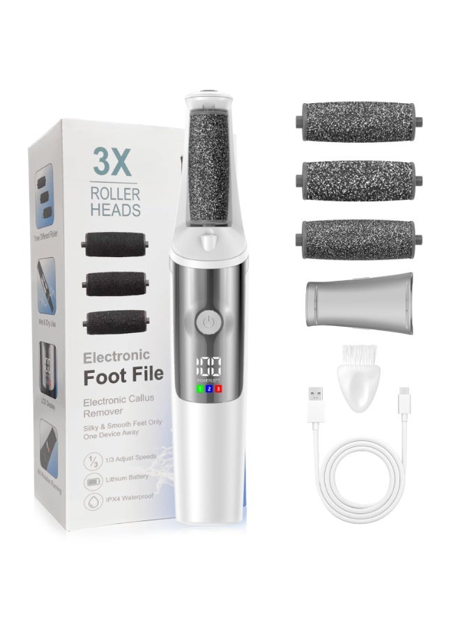 EVEREEN Electric Callus Remover for Feet, Smooth Pedicure Wand, Professional Foot Care Tool Kit, All-in-1 Callus Removal for Cracked Heels and Dead Skin, 3 Roller Heads, 3-Speed Battery Display - Image 1