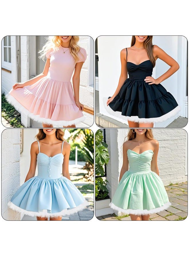 baotongle White Women's Petticoat Skirts Tulle Underskirts Puffy Chiffon Half Slips Fluffy Ballet Dress for Women, Ivory, One size Short - Image 2
