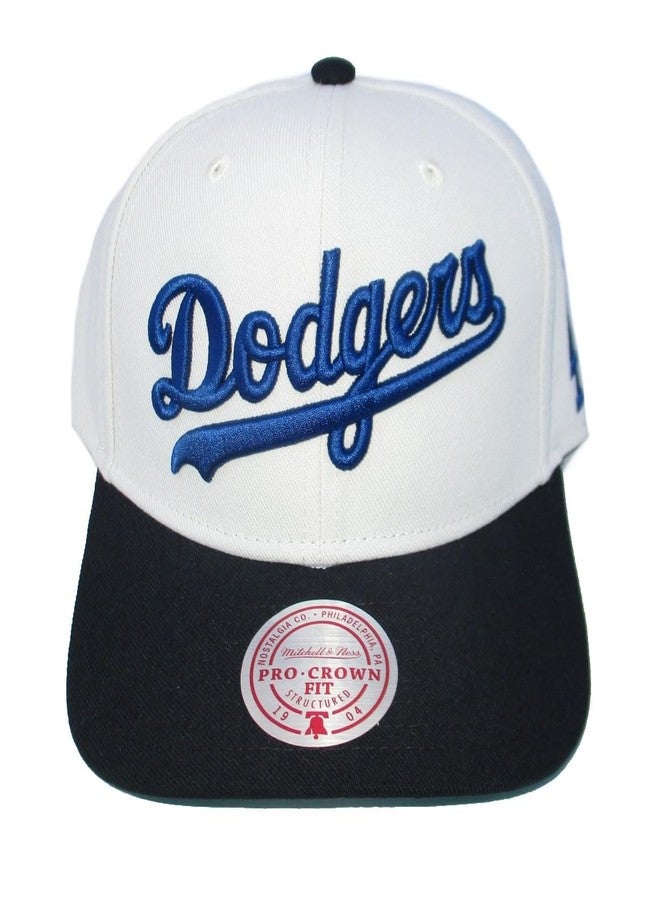 Mitchell & Ness MLB Off Word Pro Snapback Adjustable Hat Cap - Off White (US, Alpha, One Size, Off White, Los Angeles Dodgers) - Image 2