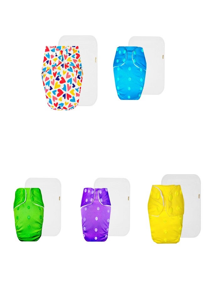 حفاضات دمبلدو القماشية الممتازة مع حشوة قطنية (عبوة من 5) | شعور بالجفاف والراحة | تهوية جيدة | سريعة الجفاف | مصممة من قبل الأمهات | من 3 أشهر إلى 3 سنوات | للجنسين - Image 1