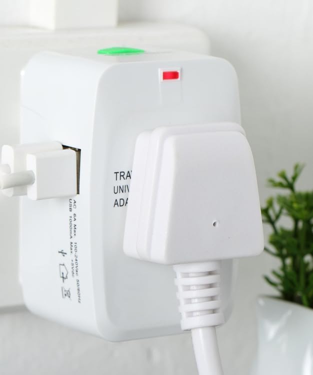 Istore Travel Adapter with Build in Dual USB Charger Ports All in One Universal Power Adapter Protected Electrical Plug for Laptops Cameras Pack of 1 - Image 2