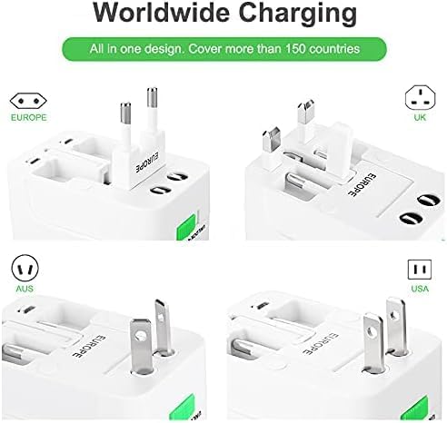 Istore Travel Adapter with Build in Dual USB Charger Ports All in One Universal Power Adapter Protected Electrical Plug for Laptops Cameras Pack of 1 - Image 3