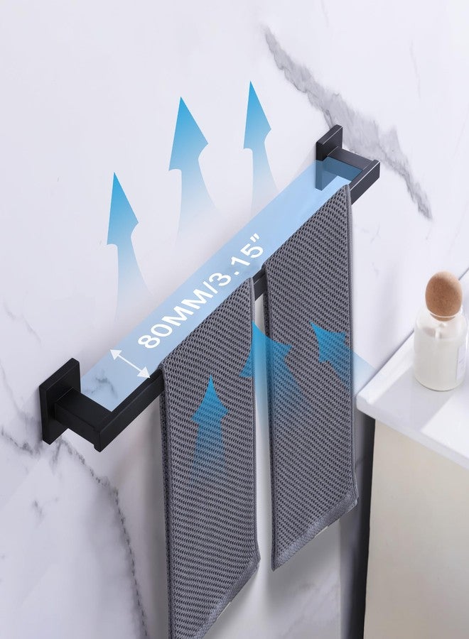 LANC 24-Inche Black Towel Bar for Bathroom Wall Mounted Matte Black Bath Towel Rack Stainless Steel Towel Rod for Cabinet Kitchen Towel Holder Towel Hanger Towel Rail, A9010MB-L6 - Image 4