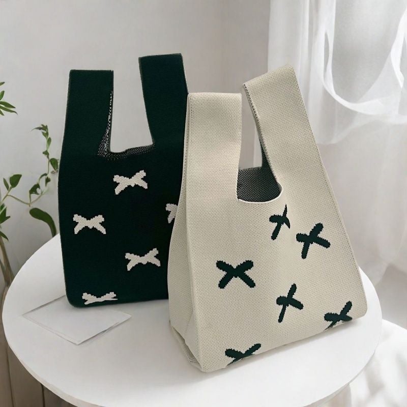 New Cute Bag Handbag Women'S Bag All-Match Hand Carrying Casual Knitted Bag Bucket Bag Japanese And Korean Style Tote Bag Box - Image 2