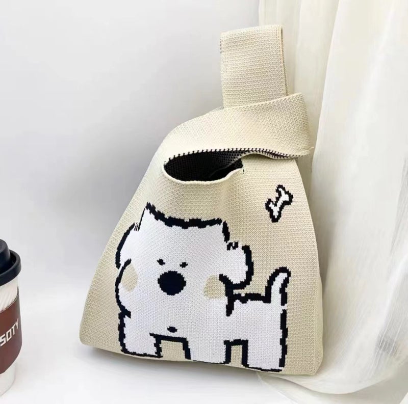 New Cute Bag Handbag Women'S Bag All-Match Hand Carrying Casual Knitted Bag Bucket Bag Japanese And Korean Style Tote Bag Box - Image 1